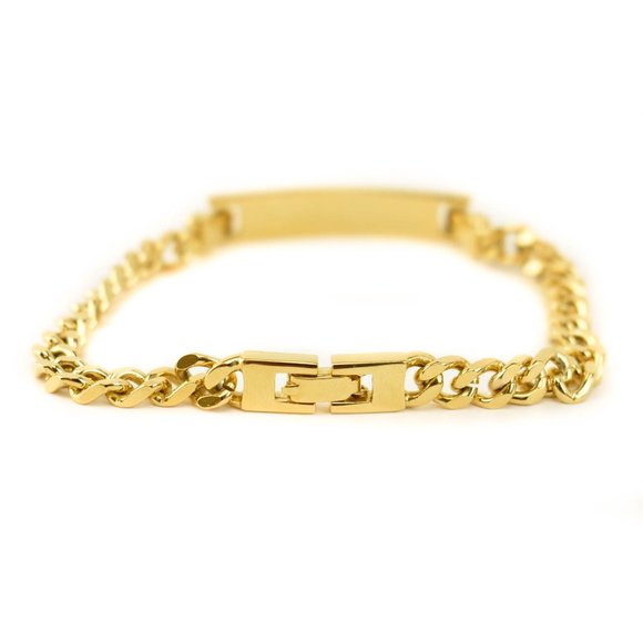 GIVENCHY: Gold, Metal "4G" Logo ID Bracelet (nr) Unisex - Picture 5 of 7